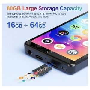 Joliker 80GB MP3-4 Player Bluetooth WiFi Touchscreen W/ Bundled Accessories